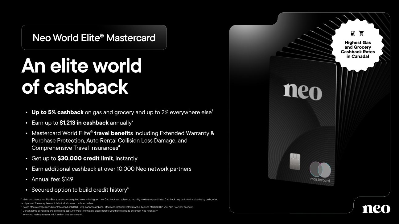 Neo Financial to Release a World Elite Mastercard